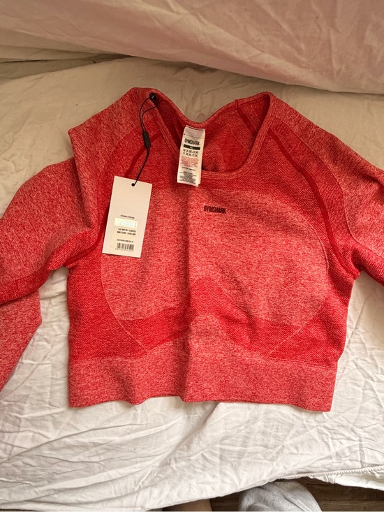 Gymshark Tops - Gymshark Red Seamless Cropped Workout Top XLARGE
